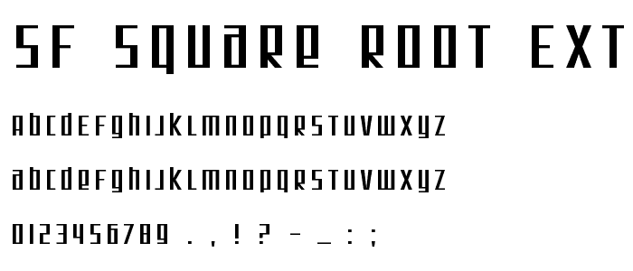 SF Square Root Extended font